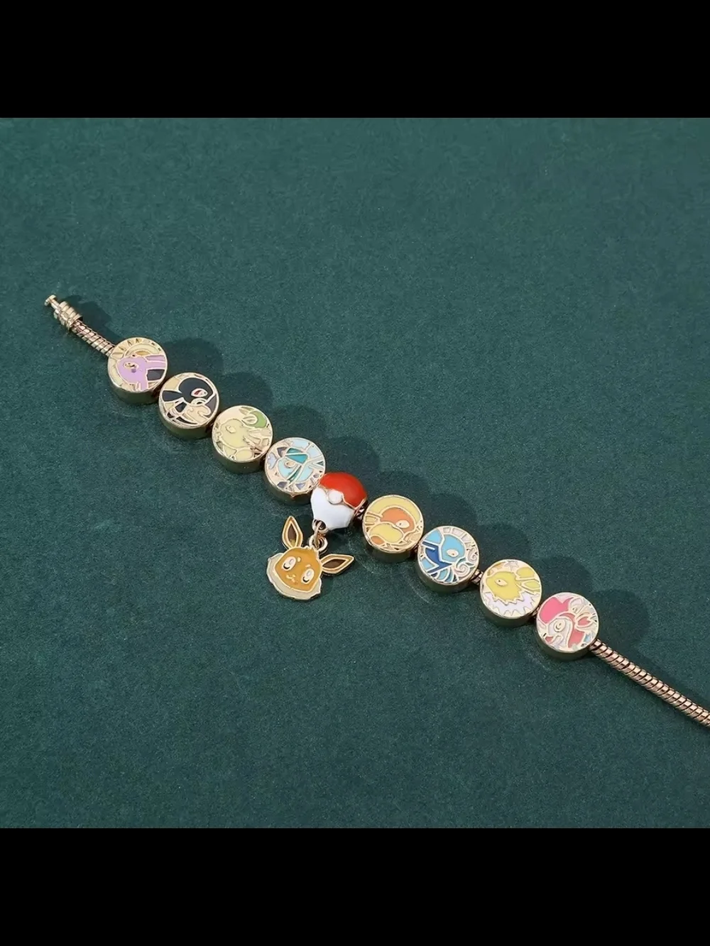 Pokemon Eeveelution Charm Gold Tone Bracelet - Picture 3 of 6